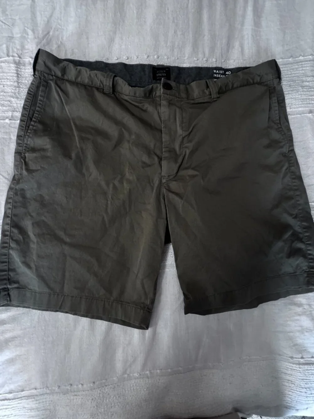 J.Crew Men's Olive Stretch Chino Shorts 40W 9